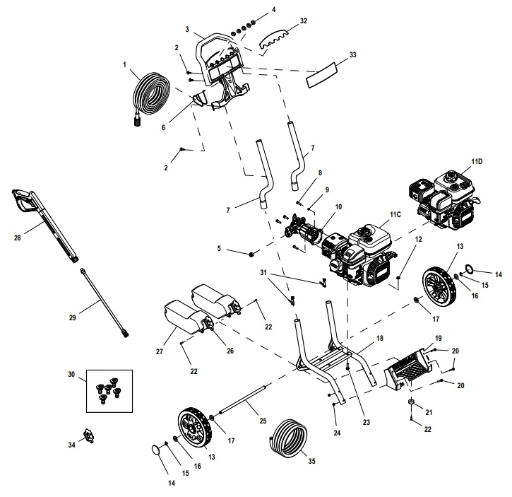 generac 0059911 Power Washer repair Parts